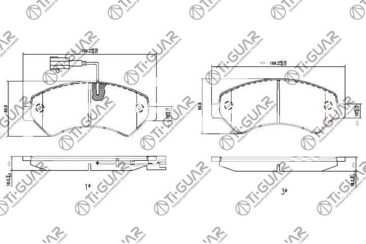 Тормозные колодки TG-0516/PN0516W* Ti·GUAR Тормозные колодки TG-0516/PN0516W* Ti·GUAR