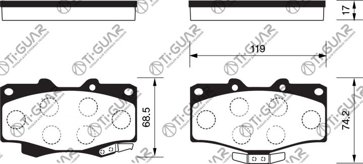 Тормозные колодки TG-1830/PN1830* Ti·GUAR