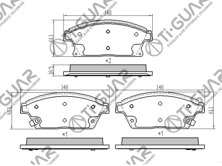 Тормозные колодки TG-1847/PN0757* Ti·GUAR Тормозные колодки TG-1847/PN0757* Ti·GUAR